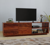 Dumdum Solid Sheesham Wood TV Unit (Natural Finish)